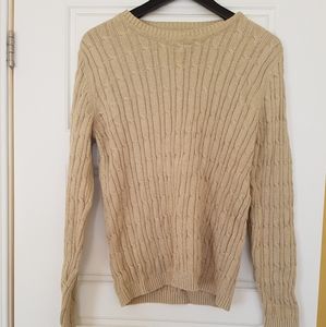 Light Gold Karen Scott cable knit sweater
